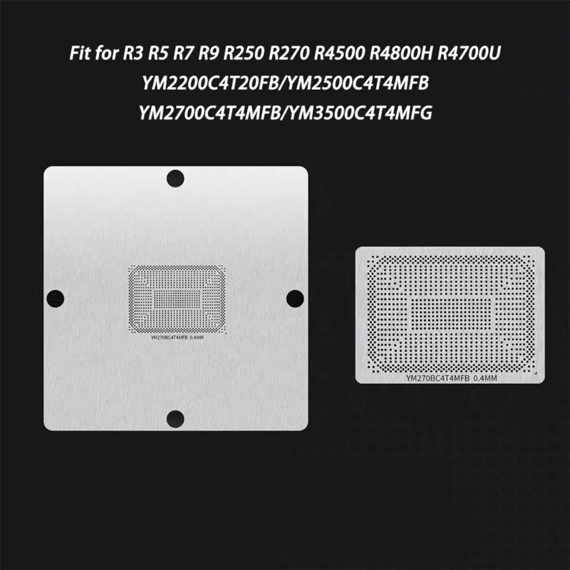 Processor Repair Reballing Plate with Central Openings, Flat Steel Working Face, and Four Outer Holes for Solder Ball H8WD