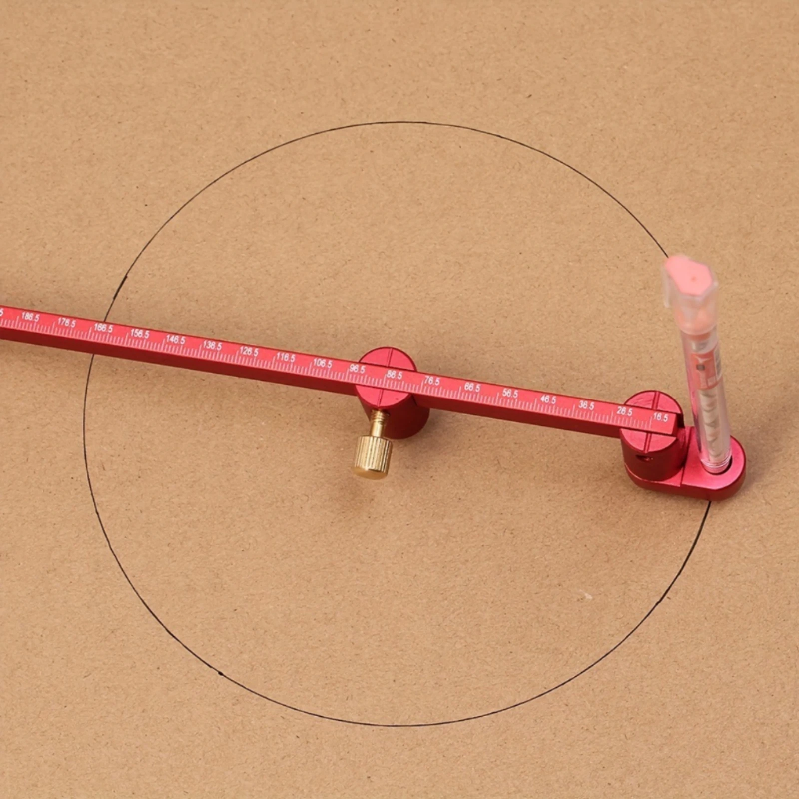 Circle Marking Ruler Locking Knobs Circle Scribing Ruler Drawing Compass Long Beam Hand Tool Red