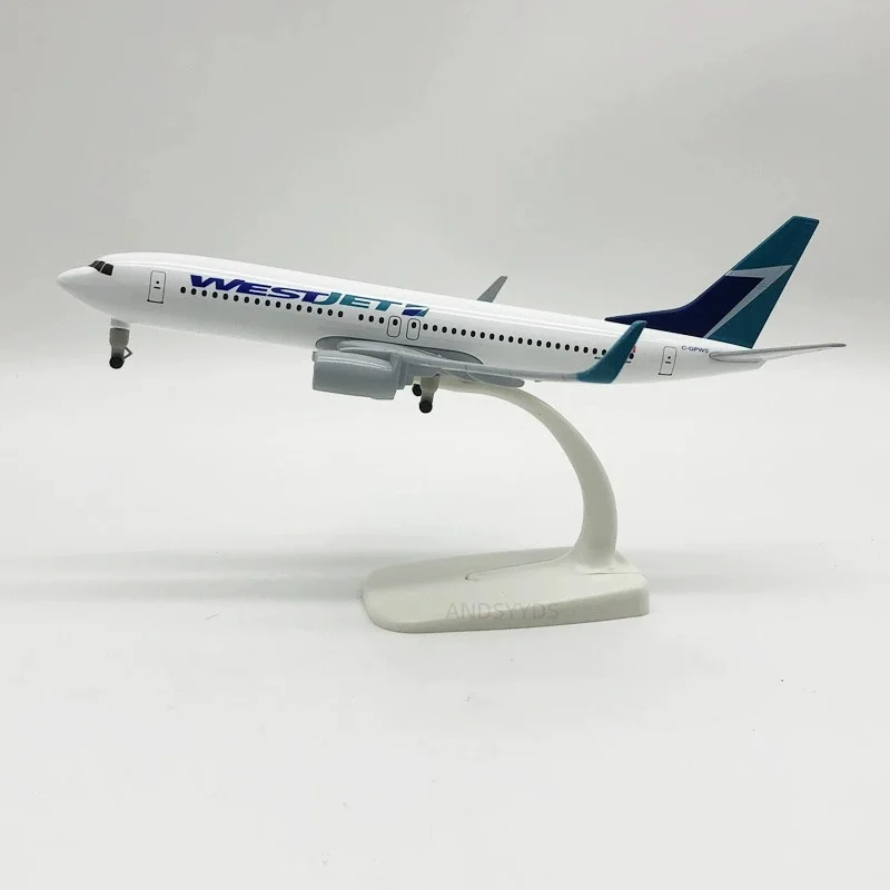 20cm Alloy Scale Aircraft Model Westjet B737 Airways Diecast Miniature Airplanes For Adults Fun Souvenir Planes With Display