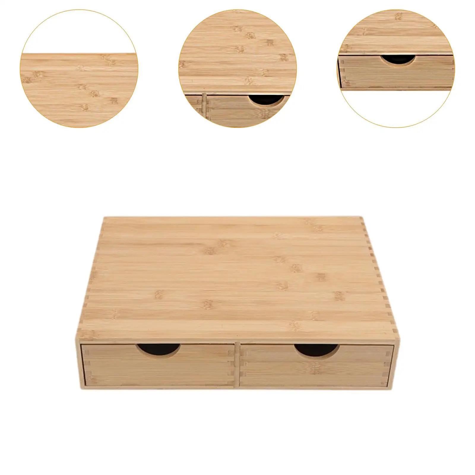 Capsule Storage Organizer Cup Holder with 2 Drawers Home Decor Bamboo Drawer for
