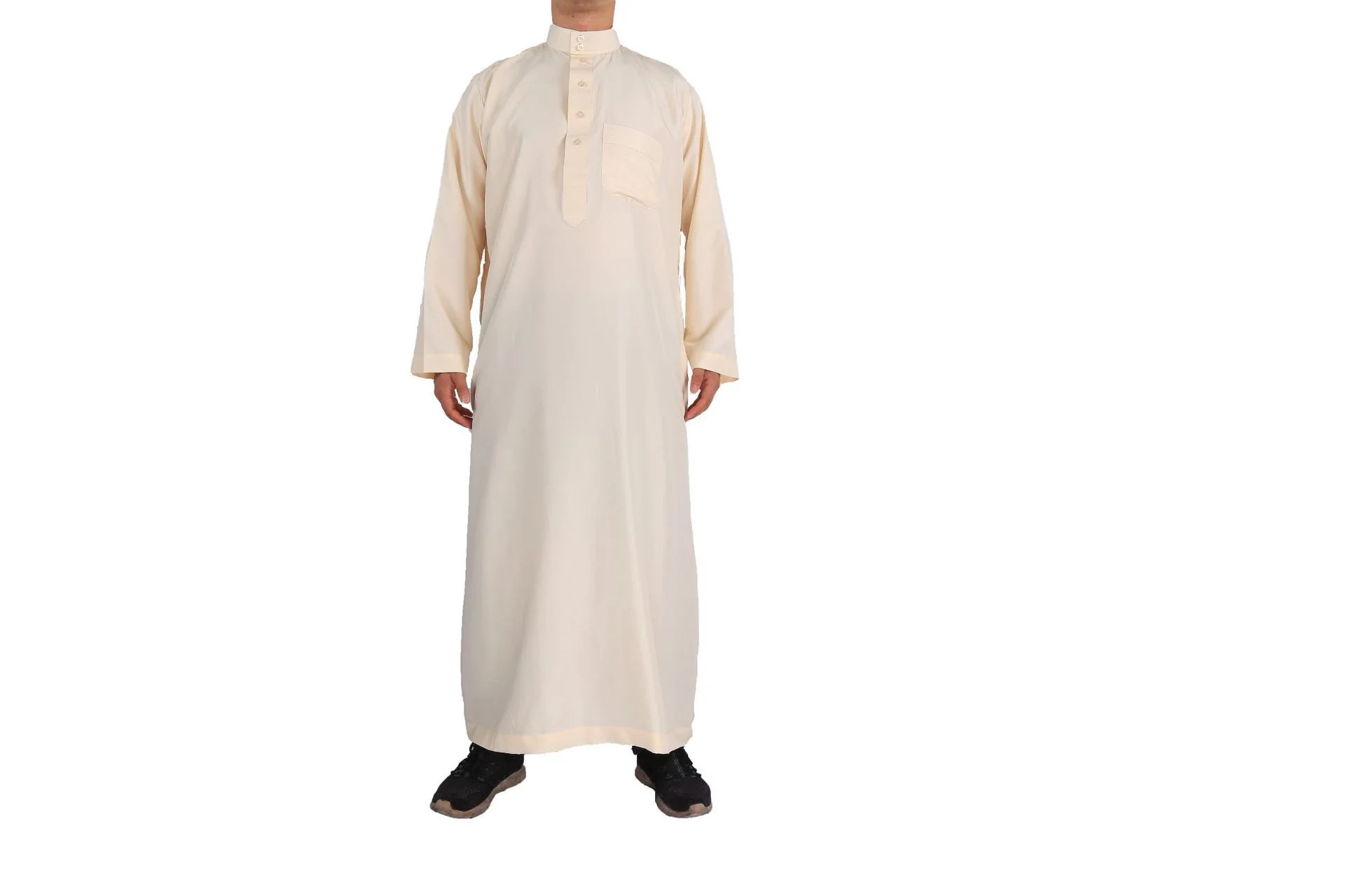 New Muslim Loose Stand Collar New Saudi Round Neck Hui Robe Arab Middle Eastern Men\'s Islamic Clothing