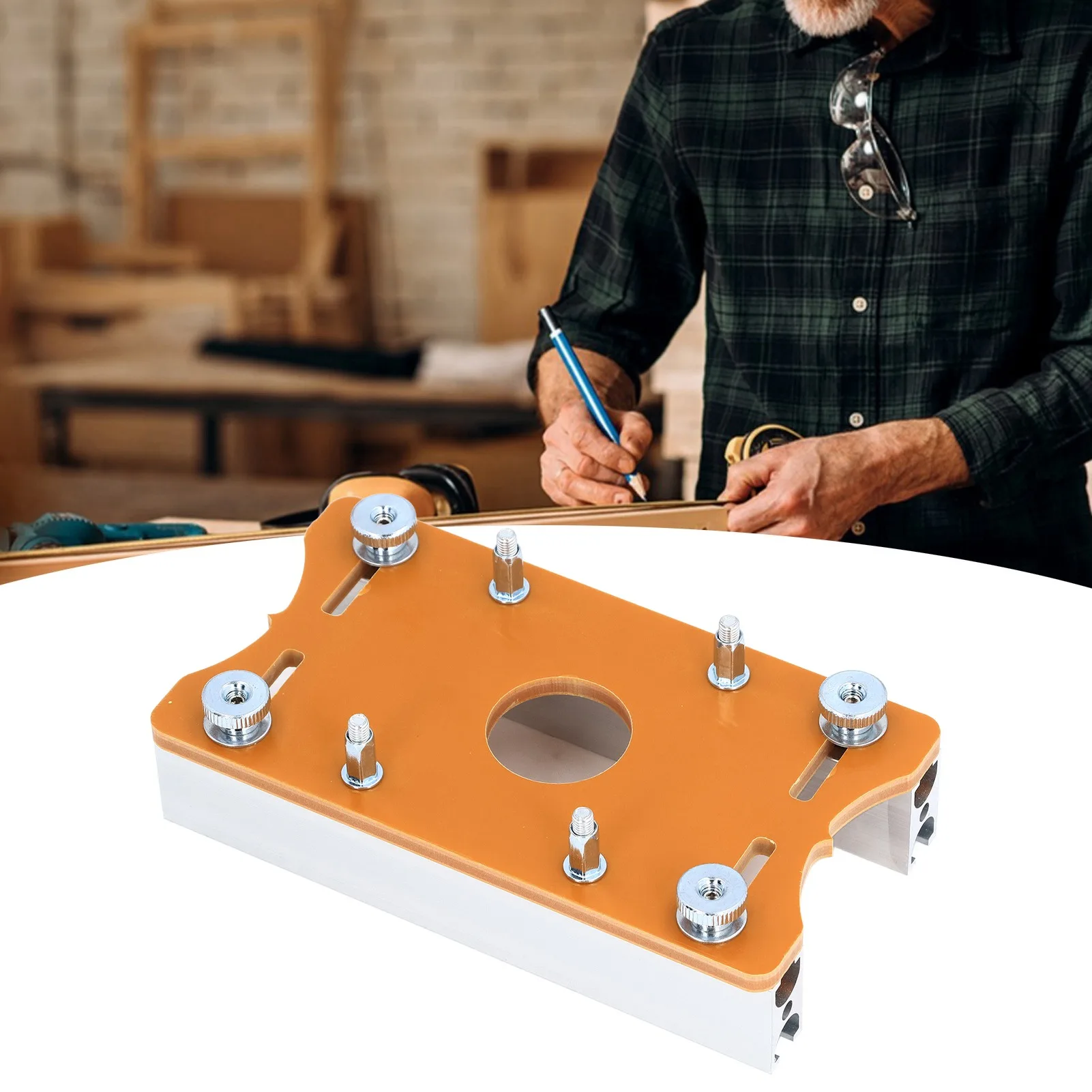 65mm Router Table Insert Plate Aluminum Alloy Mounting Plate Positioning Base for Woodworking Router Tools