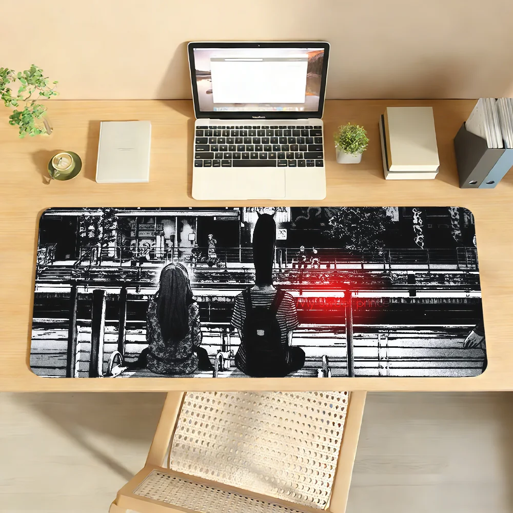 Goodnight Oyasumi P-Punpun MousePad Non-slip Locking Edge PC Laptop Accessories Rubber Office Keyboard Large Game XXL DeskMat