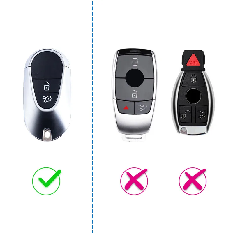 2x Silicone Car Key Fob Cover Case Holder Keychain For Mercedes CLE GLC C E S Class EQS EQE W206 W214 W223 C236 X254 V297 V295