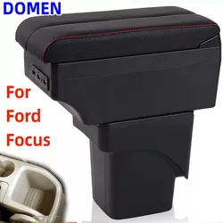 For Ford Focus 2 Mk2 Armrest box Central Store Content With Retractable Cup Hole Large Space Dual Layer USB Charging