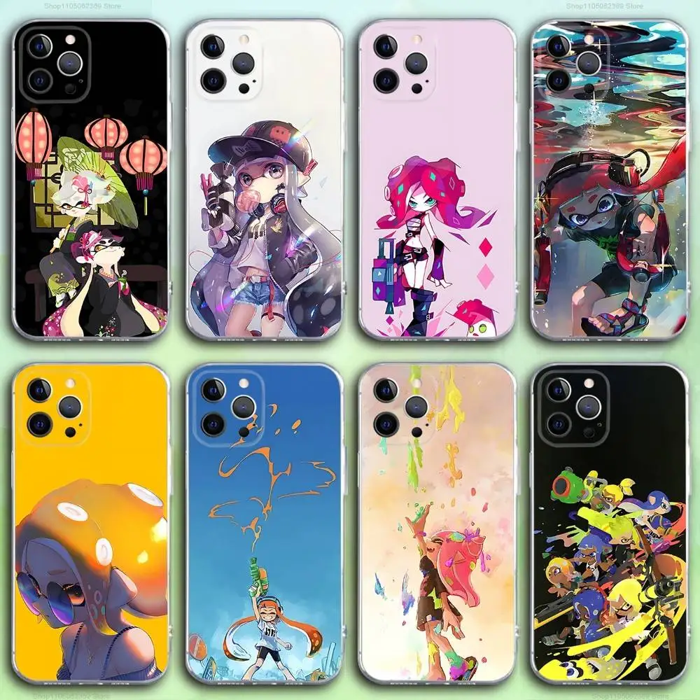 

S-SplatoonS Game Phone Case For iPhone 17,16,15,14,13,12,11 Pro,Max,Plus,X,XS,XR,SE4,E Mini Transparent Soft Cover