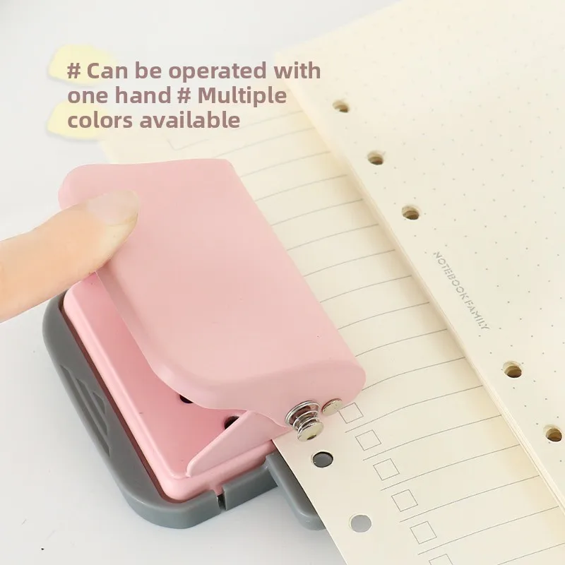Punzonadora de libros de hojas sueltas de 6 agujeros, punzonadora de cuaderno para estudiantes, punzonadora de papel de 6 agujeros, suministros creativos de oficina