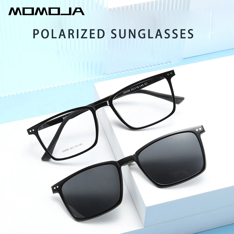 

Retro Fashion Eyewear Ultra Light TR90 Square Magnetic Clipon Glasses Polarized Sunglasses Optical Prescription Frame Man Woman