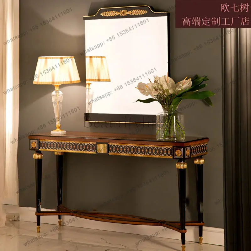 

European solid wood entrance table entry living room entrance rack partition aisle decoration table