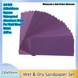 10 Stück lila quadratisches Schleifpapier 230*93mm Nass-und Trocken schleifpapier für Schleif werkzeuge zur Wartung von Auto polier lacken