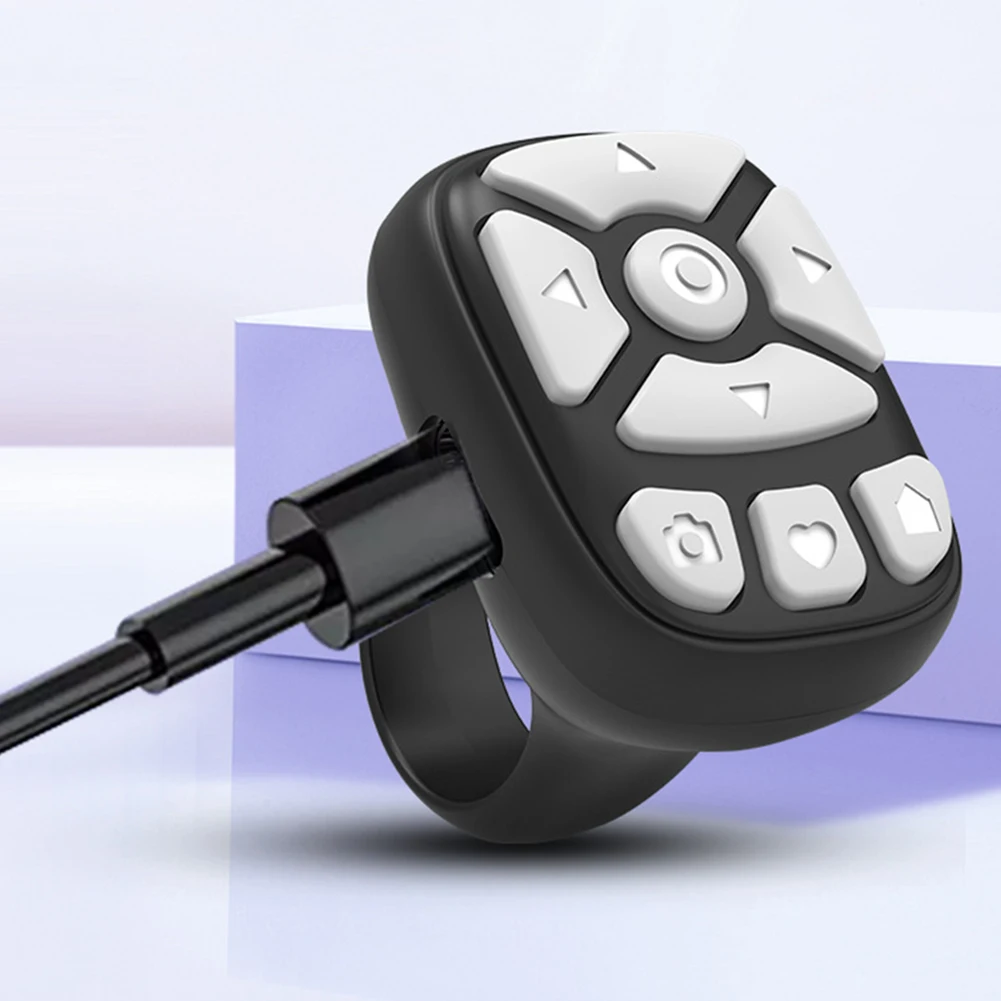 جهاز تحكم عن بعد بلوتوث لصفحة الكتاب الإلكتروني لـ TIK Tok Scrolling Ring Camera تسجيل الفيديو جهاز تحكم عن بعد صغير لهاتف IPhone Ipad ﻿