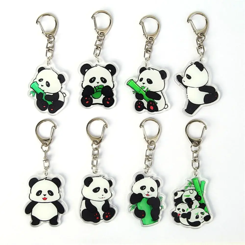 Cute Cartoon Panda Keychain Pendant Bag Key Chain Doll Acrylic Key Pendant Festival Decoration Pendant Cute Keychain Accessories