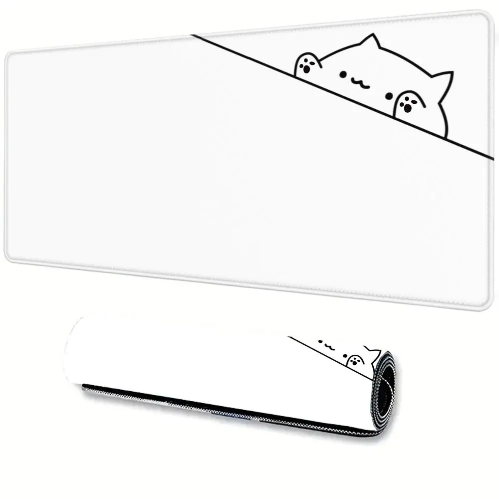 

Kawaii White Cat with Paws Mouse Pad Anime Deskmat Gaming Laptop Mousepad Minimalistic Office Carpet Gamer Keyboard Mouse Mat