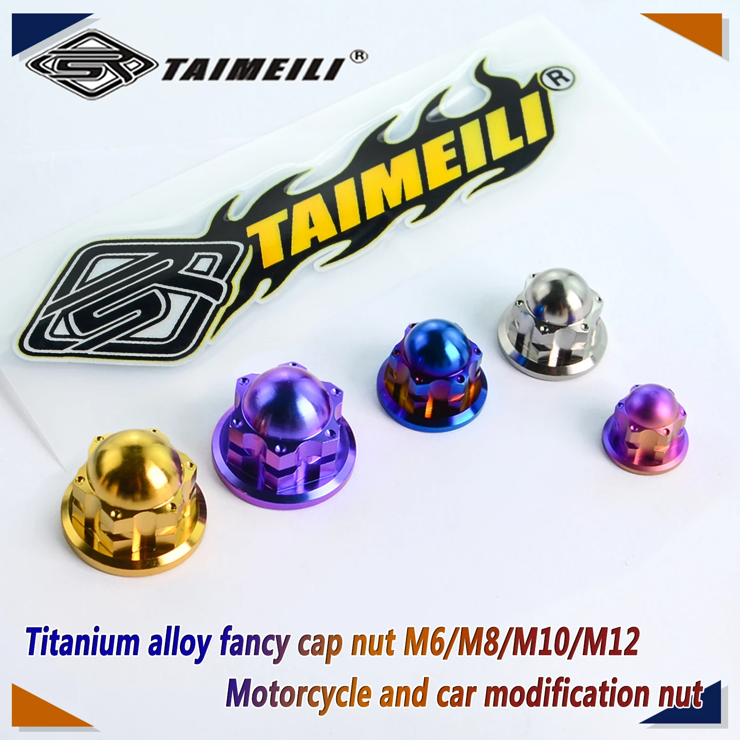 TAIMEILI GR5 TC4 Kuppelmutter aus Titanlegierung M6/M8/M10×1,25/M12×1,25, Ersatzmuttern für Motorräder und Fahrräder, 1 Stück