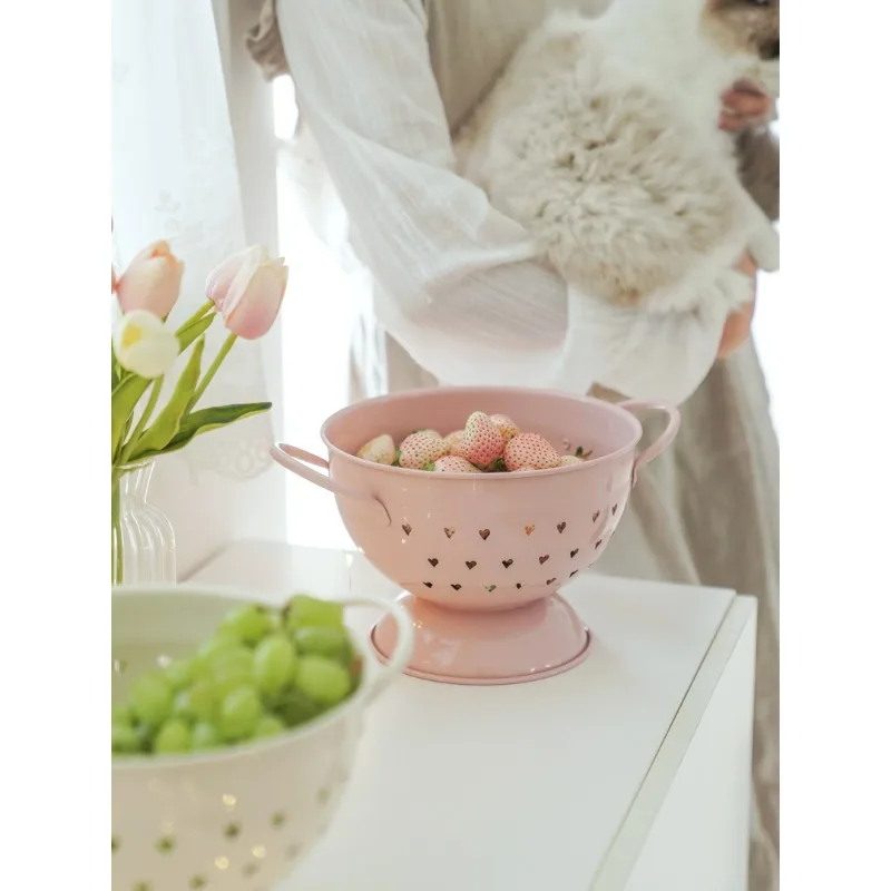 

Living room household fruit plate drain, vegetable basin retro storage plate