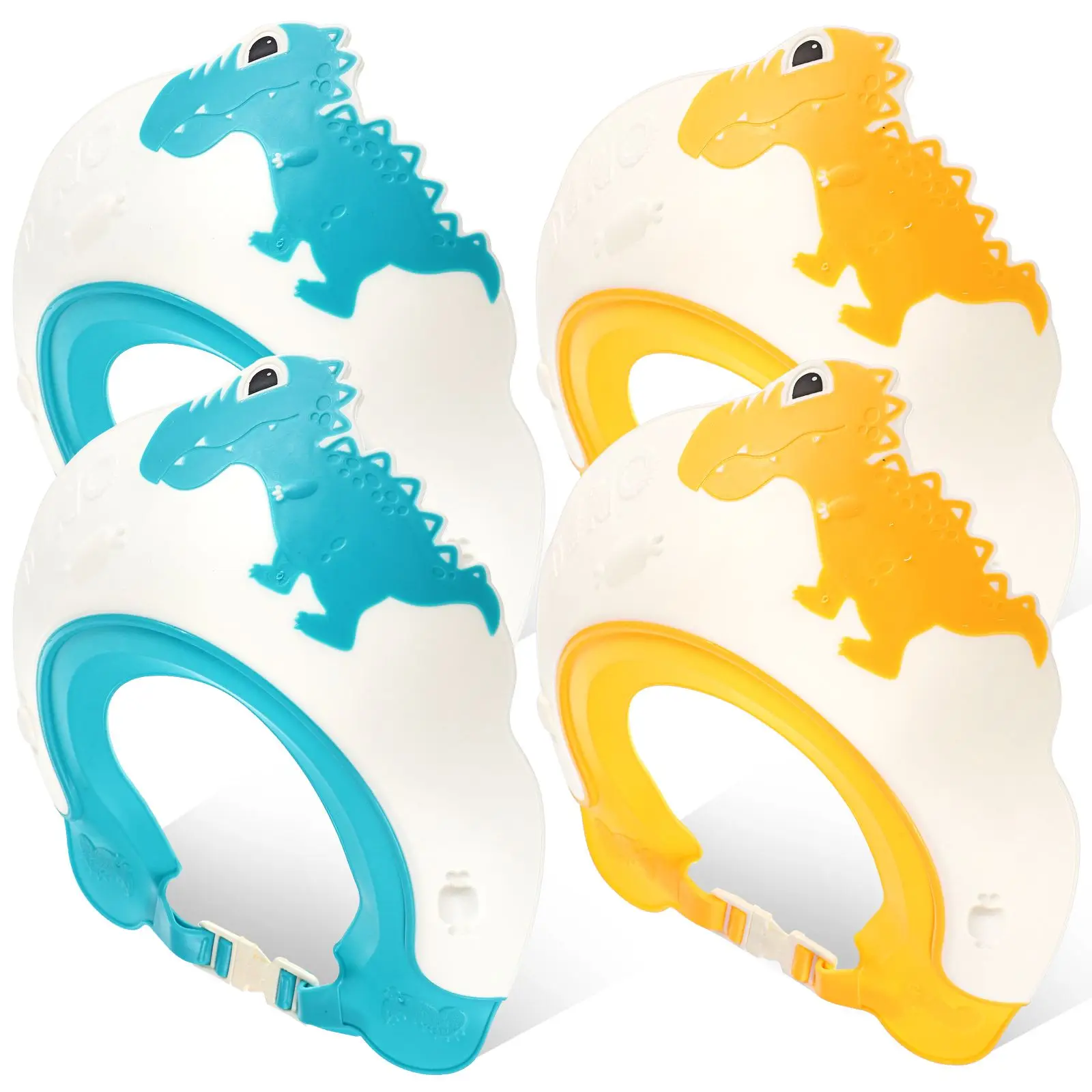 

4 Pcs Shampoo Shower Hat Set Plastic Caps Toddler Hair Kids Baby Adjustable Infant