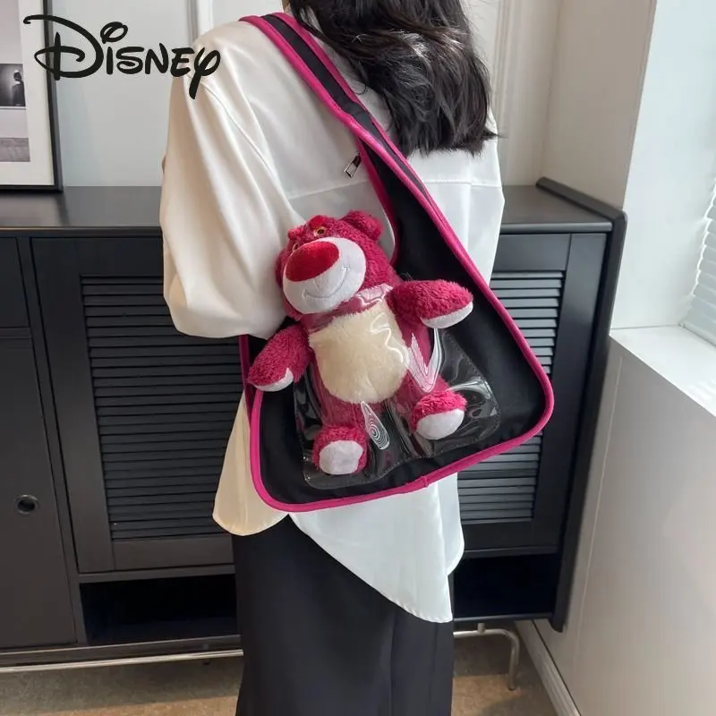 Disney Strawberry Bear New Handbag Fashionable Large Capacity Handbag Cartoon Multi Functional Environmental Shopping Bag