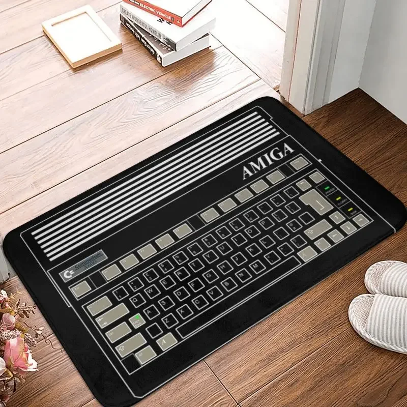 كومودور أميغا سجادة باب أمامية مضادة للانزلاق داخلي ماص C64 شعار الكمبيوتر ممسحة أرضية الحمام مدخل البساط السجاد #1