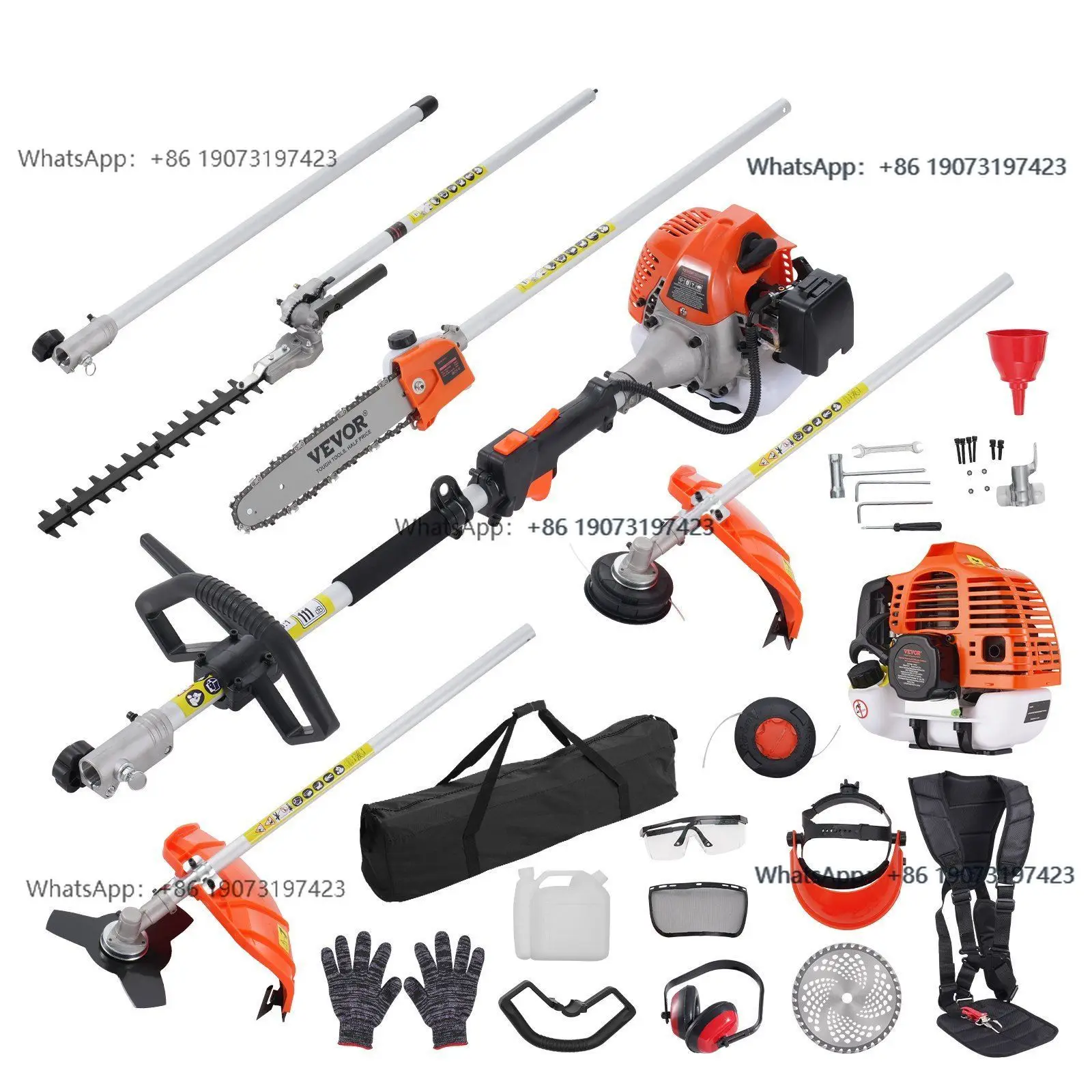 6 in 1 Multifunctional High Branch Scissors 52CC  Hedge Trimmer Weed Eater String Trimmer Brush Cutter Edger Wire Saw Trimmer