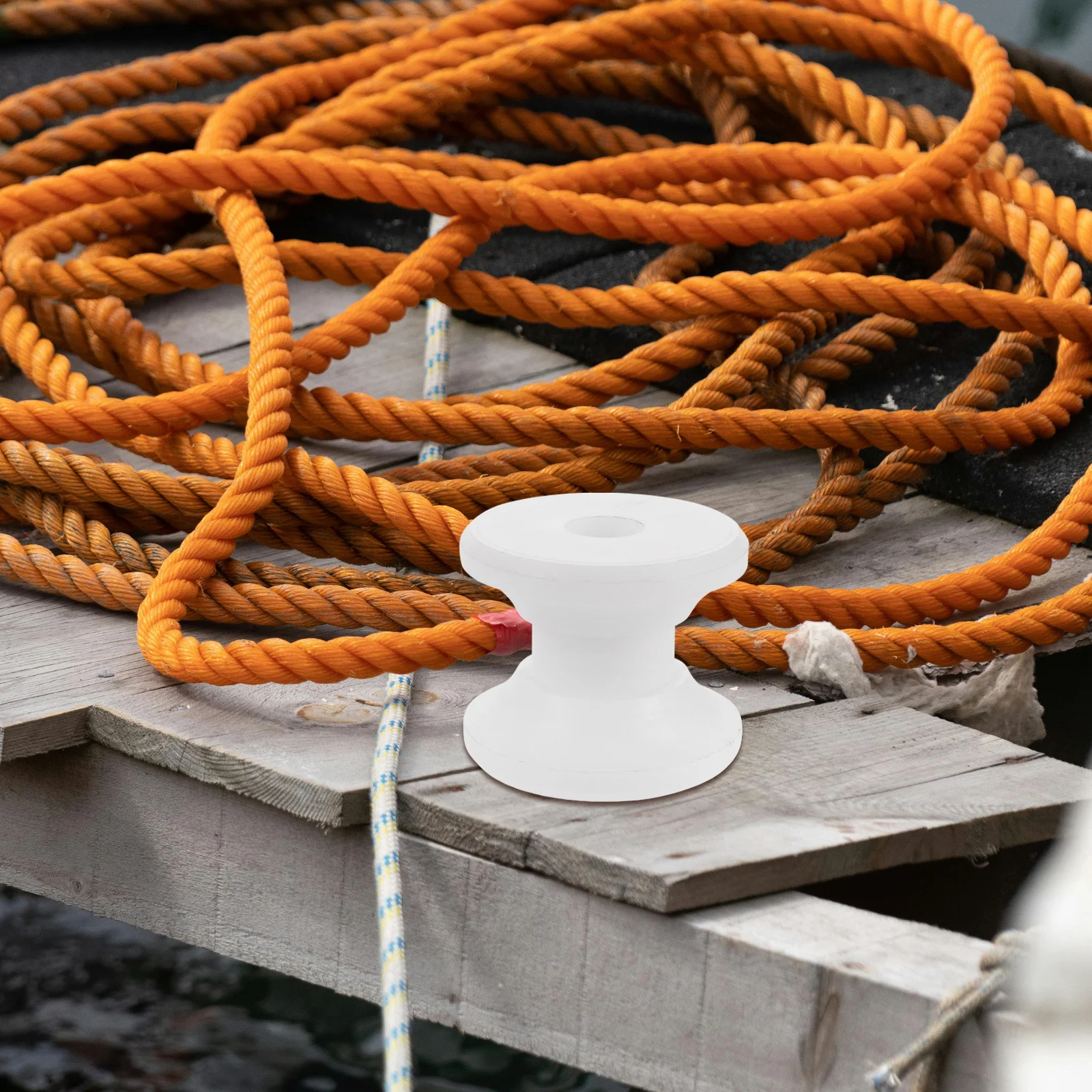 

White Nylon Boat Anchor Roller Heavy Duty Replacement Wheel for Marine Yacht Kayak Craft Easy Installation Visible Wear Check