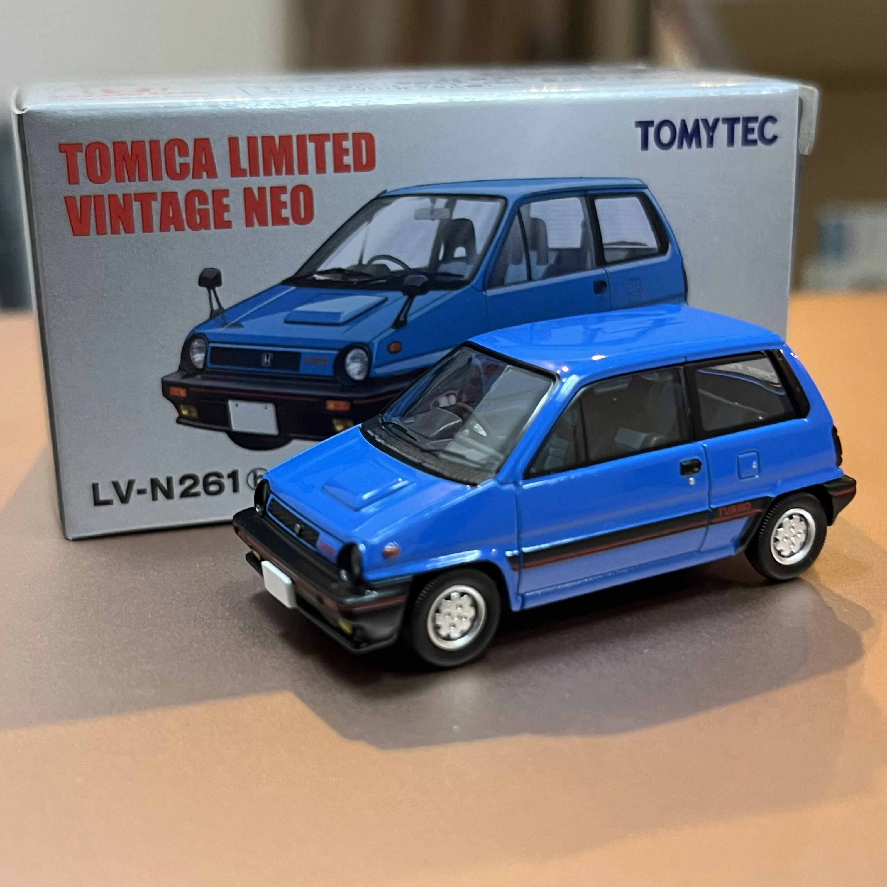 Modelo de liga conversível Tomica, Honda City, azul, preto, TLV LV-262a, 261a, N261b, 1:64