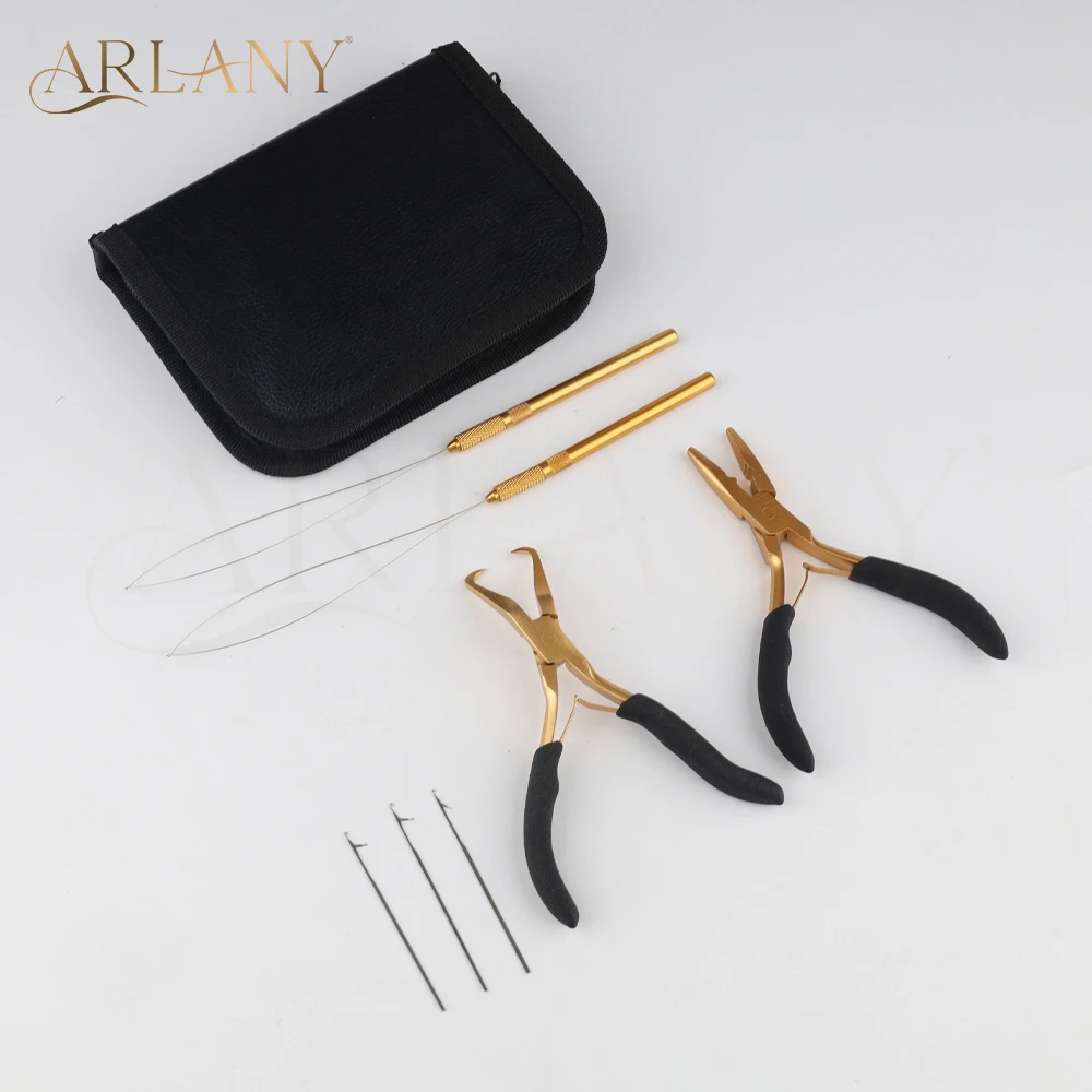 ARLANY Hair Extension Pliers Kit for Micro Beads Hair Extension Beading Tool Kit Hair Pliers for Weft Extensions Hair Tinsel