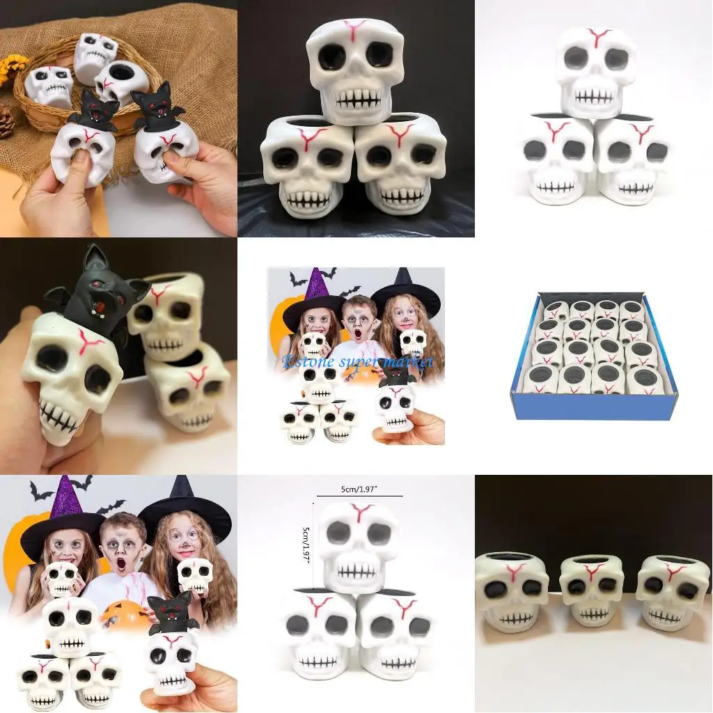 090B 16pcs Ball Vent Toy Crânio Squeeze Balls para Autismo ACD OCD Therapy