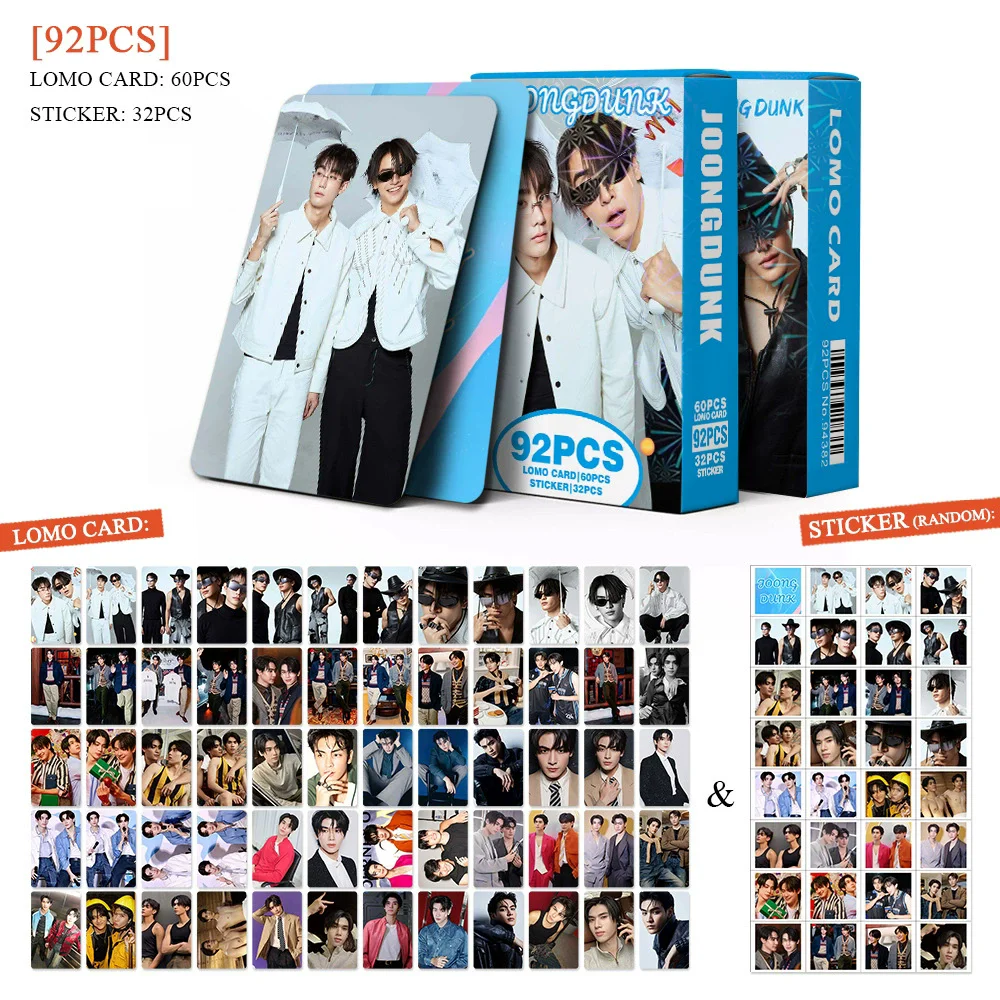 

92PCS JoongDunk LOMO Photo Cards Set with Stickers Thai Stars Drama CP Collectible
