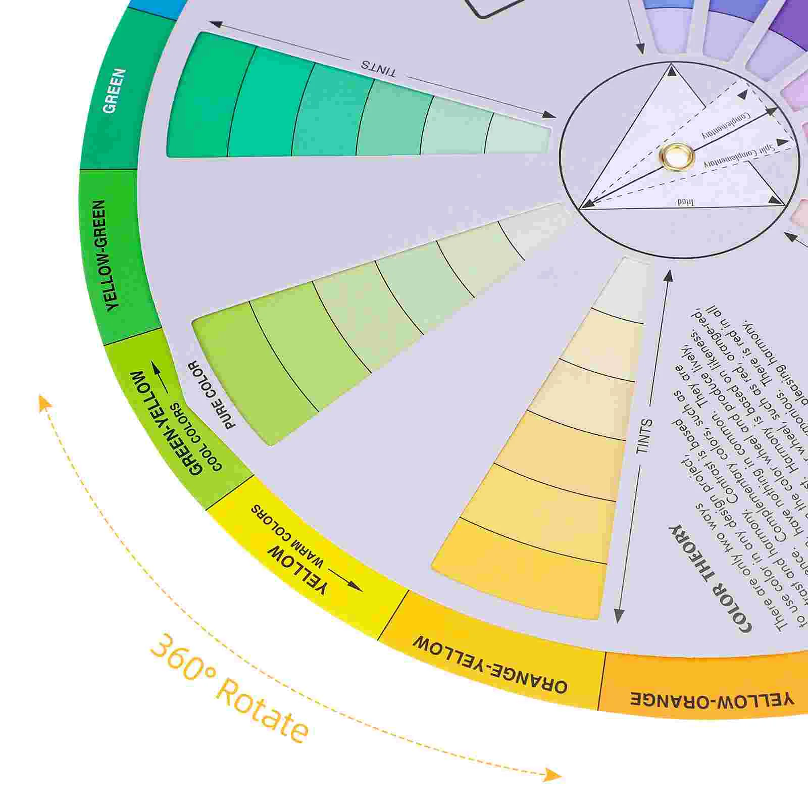 Creative Color Wheel Color Learning Rotation Wheel Color Board Chart Mixed Color Guide Tool for Woman Man