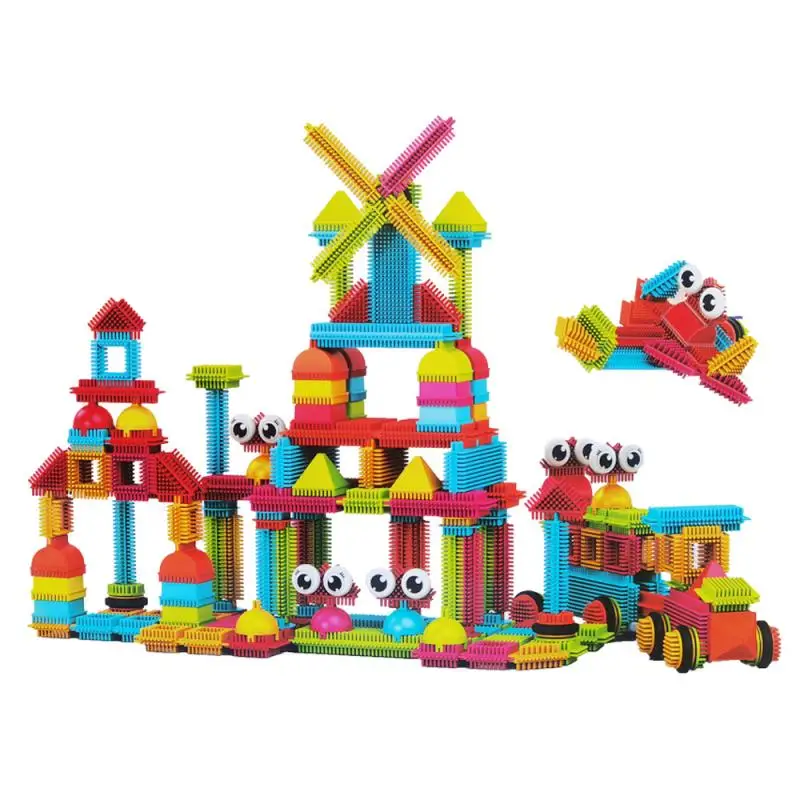 Bloc de construction en forme de poils pour enfants, modélisation intellectuelle, assemblage interactif Parent-enfant, jouet éducatif en brique, bricolage