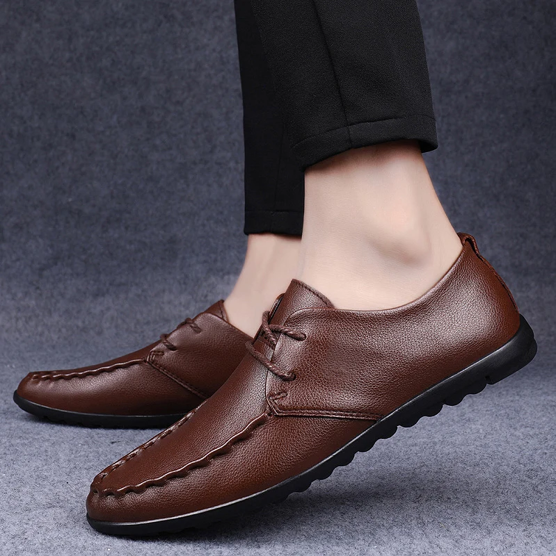 Genuine leather men's shoes Minimalist and comfortable style Office driving Daily Business Party High quality adult shoes New