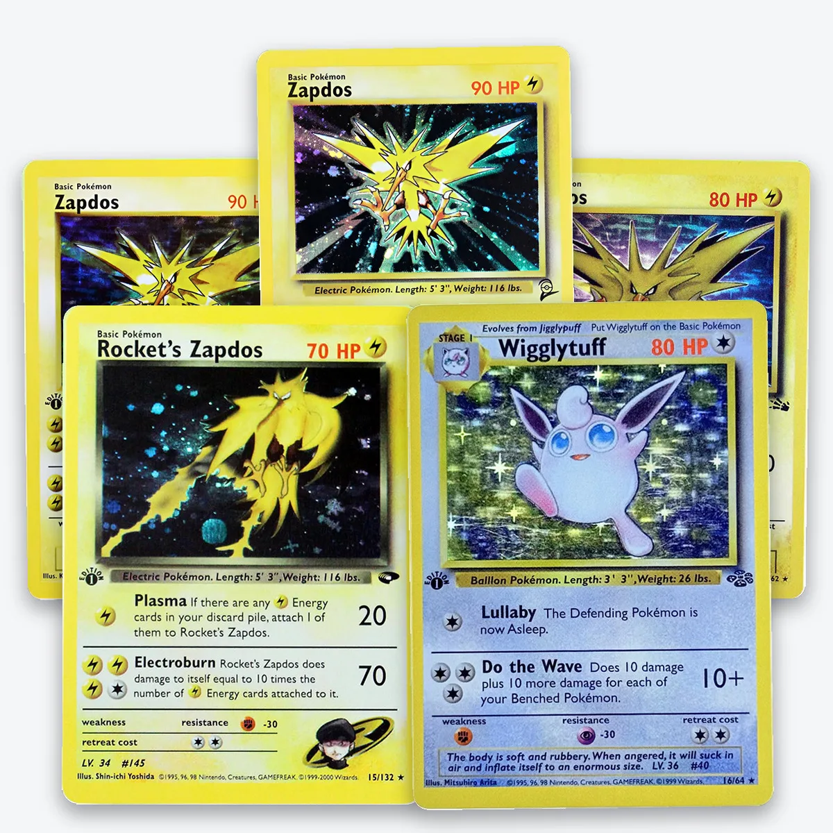 PKM Proxy Mixed Wigglytuff/Zapdos/Bidoof Rare Card Collection, Holo and Non-Holo, PTCG Gifts Toys