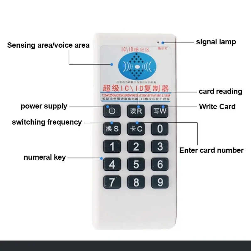 Handheld Frequency 125Khz-13.56MHZ Copier Duplicator Cloner RFID NFC IC Card Reader & Writer Access Tag Duplicator 5577 Card