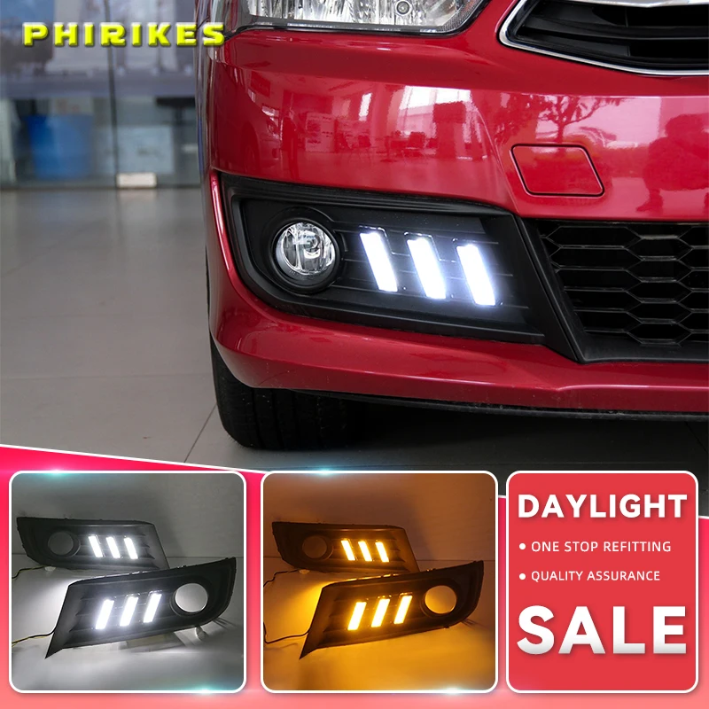 

For Citroen C-Quatre 2012-2018 with Dynamic moving yellow turn signal LED DRL daytime running light+Front fog light