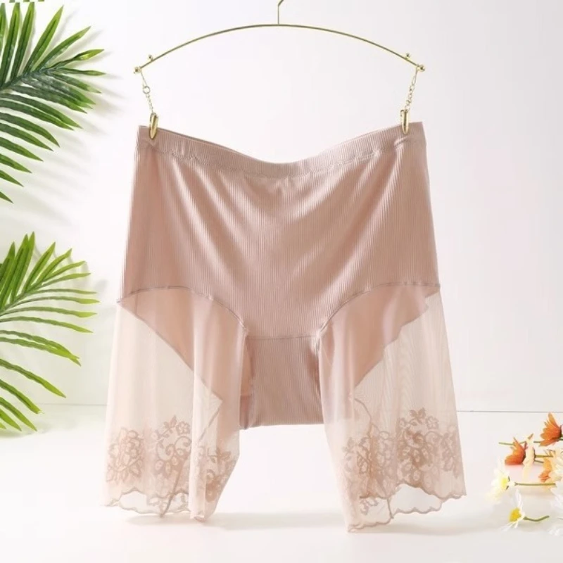 Summer Thin Large Size Five-point Safety Pants Anti-light High Waist Modal Backing Two-in-one Underwear Women 100kg