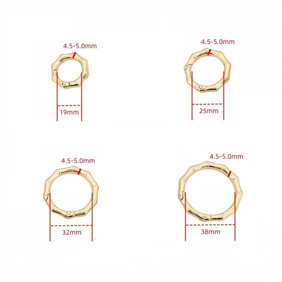 5-30 Pcs Metal Bamboo Buckle Spring O Ring Round Push Trigger Key DIY Connector Openable Keyring Carabiner Purses Handbags Snap