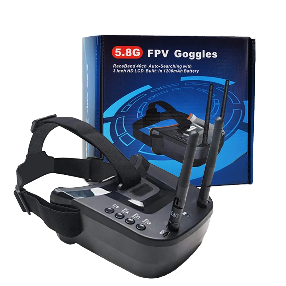 

FPV Goggles 5.8G 40CH 3 inch HD Double Antennas FPV Receiver for Racing Quadcopter Camera Drones