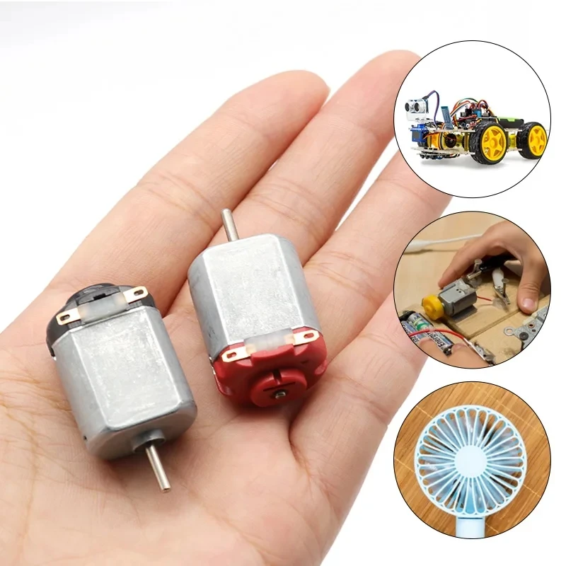 Micro Moteur Miniature à Quatre Roues de 3V CC 130, 5 Pièces, Petit pour Bricolage, Jouets Électriques, Expériences Scientifiques
