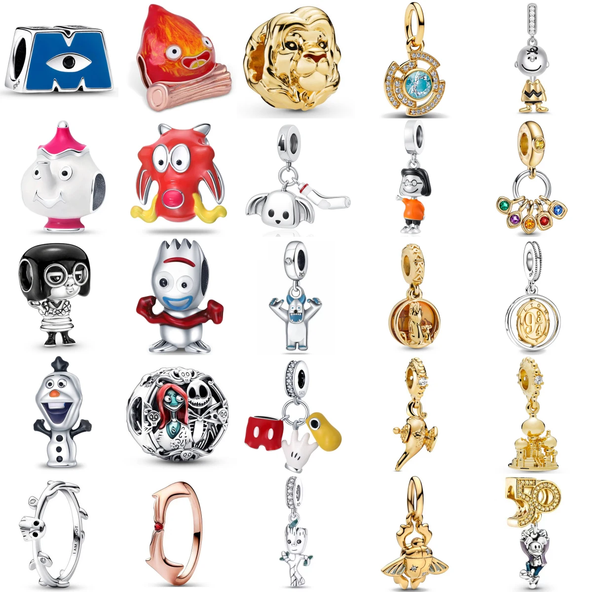 

New 925 Silver Miniso Disney Palm Scarlet Witch Fashion Pendant Suitable For Original Bracelet DIY Exquisite Jewelry