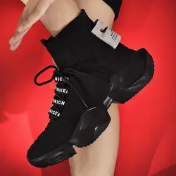 Plus Size Hightop High-soled Men Sport Shoes Socks Sneakers Men's Sports Shoes Spring Men Running Shoes New Men Training B-525