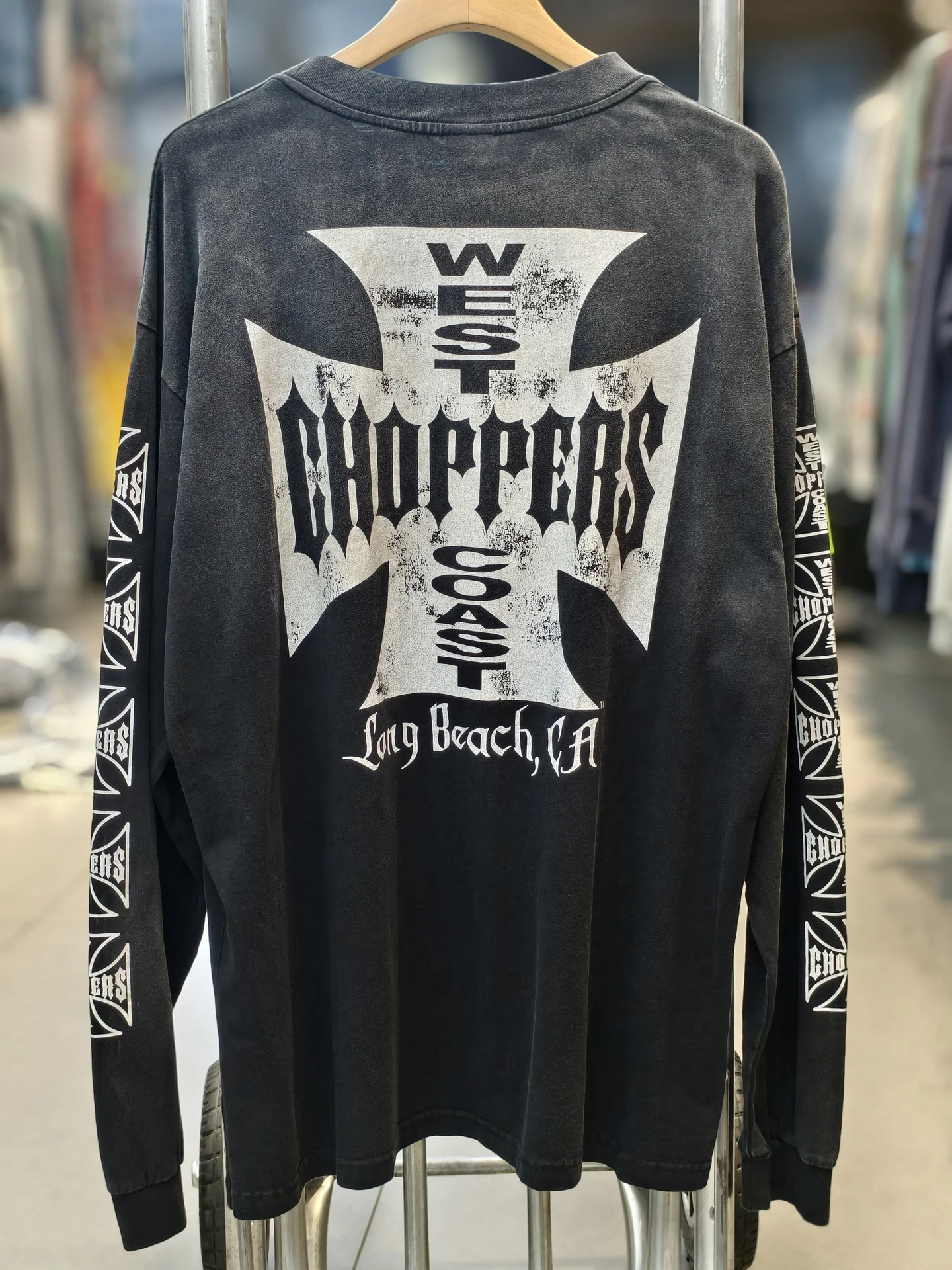 

WCC West Coast Cross Basic American High Street Vintage Waed Loose Long Sve Base T-irt ex Trendy Cotton round Ne