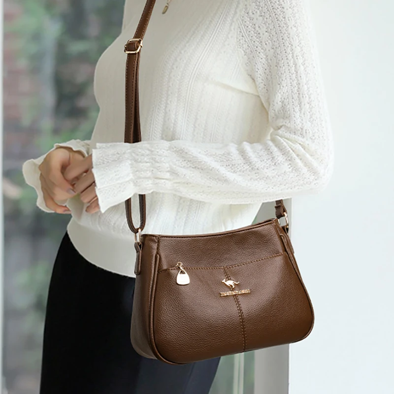 حقائب كتف كروس من الجلد الناعم للسيدات حقائب يد فاخرة حقائب يد للنساء حقيبة يد جلدية كاجوال عالية الجودة #5