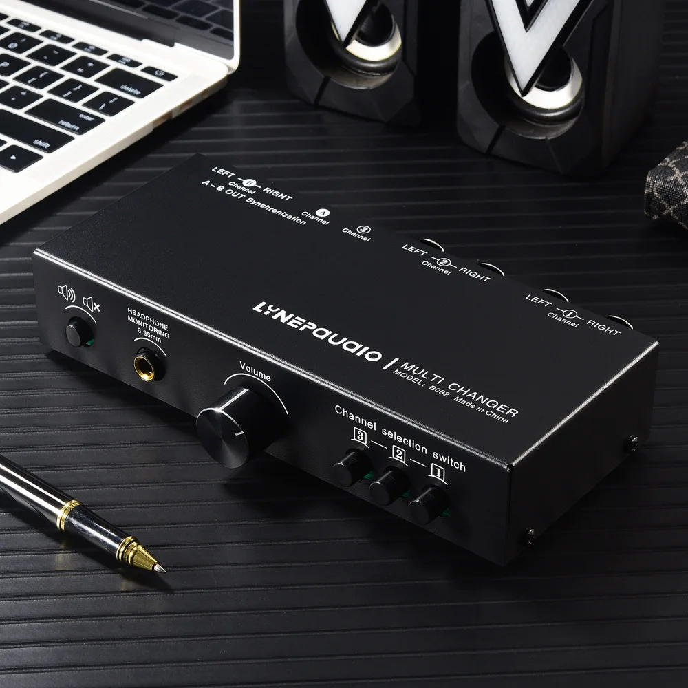 3-in-3-out fully balanced signal selection switch, Canon switch, active speaker volume adjuster