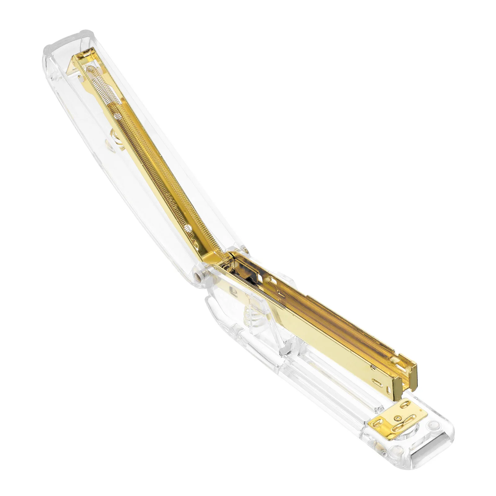 

ROMISBABA Transparent Desk Stapler Plastic Hand Stapler Lightweight Stationery Office School Supply Convenient Fastener Tool