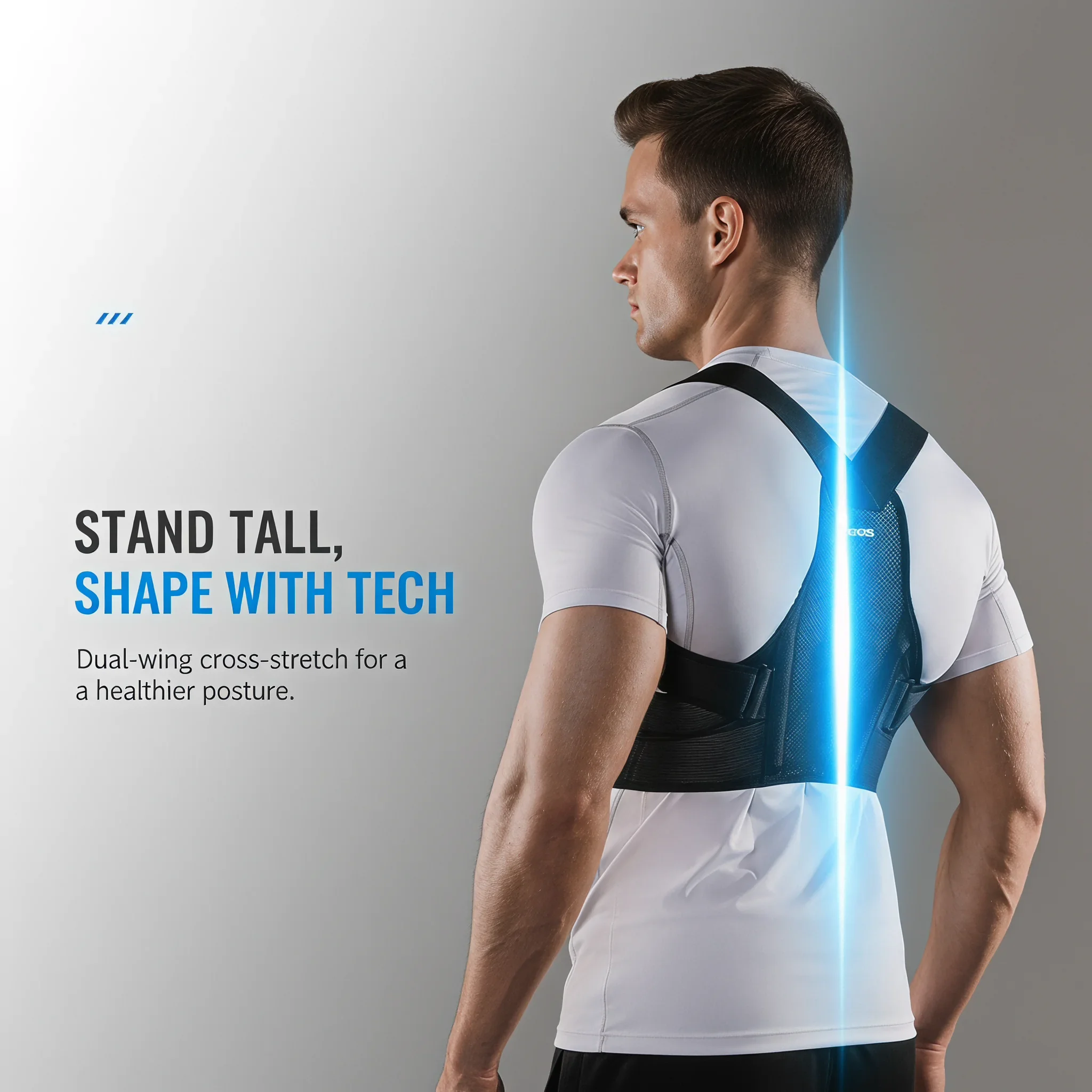 VBOSI Adjustable Posture Corrector Breathable Mesh Back Shoulder Support Belt for Men Women Invisible Hunchback Correction Strai - view 2