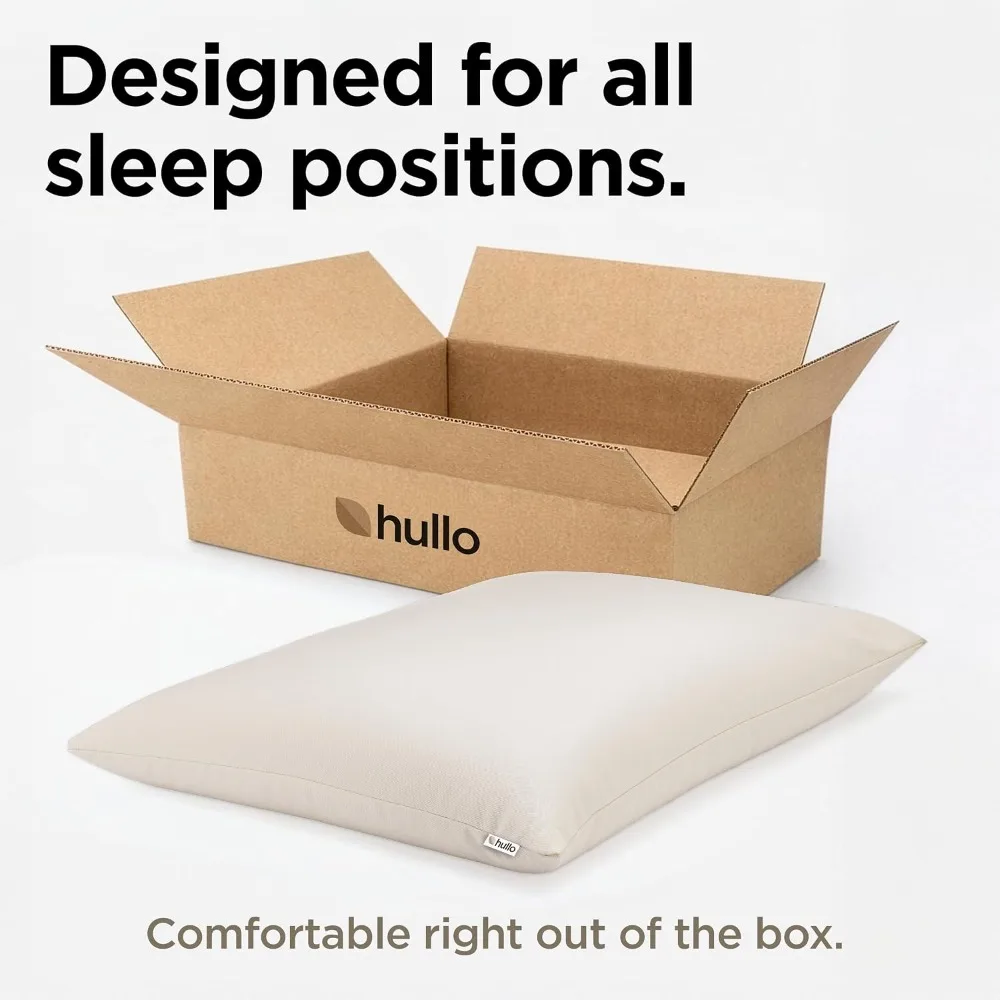 Organic Buckwheat Pillow Standard 20x26, Adjustable Cooling, Firm Neck Support, Cotton Cover