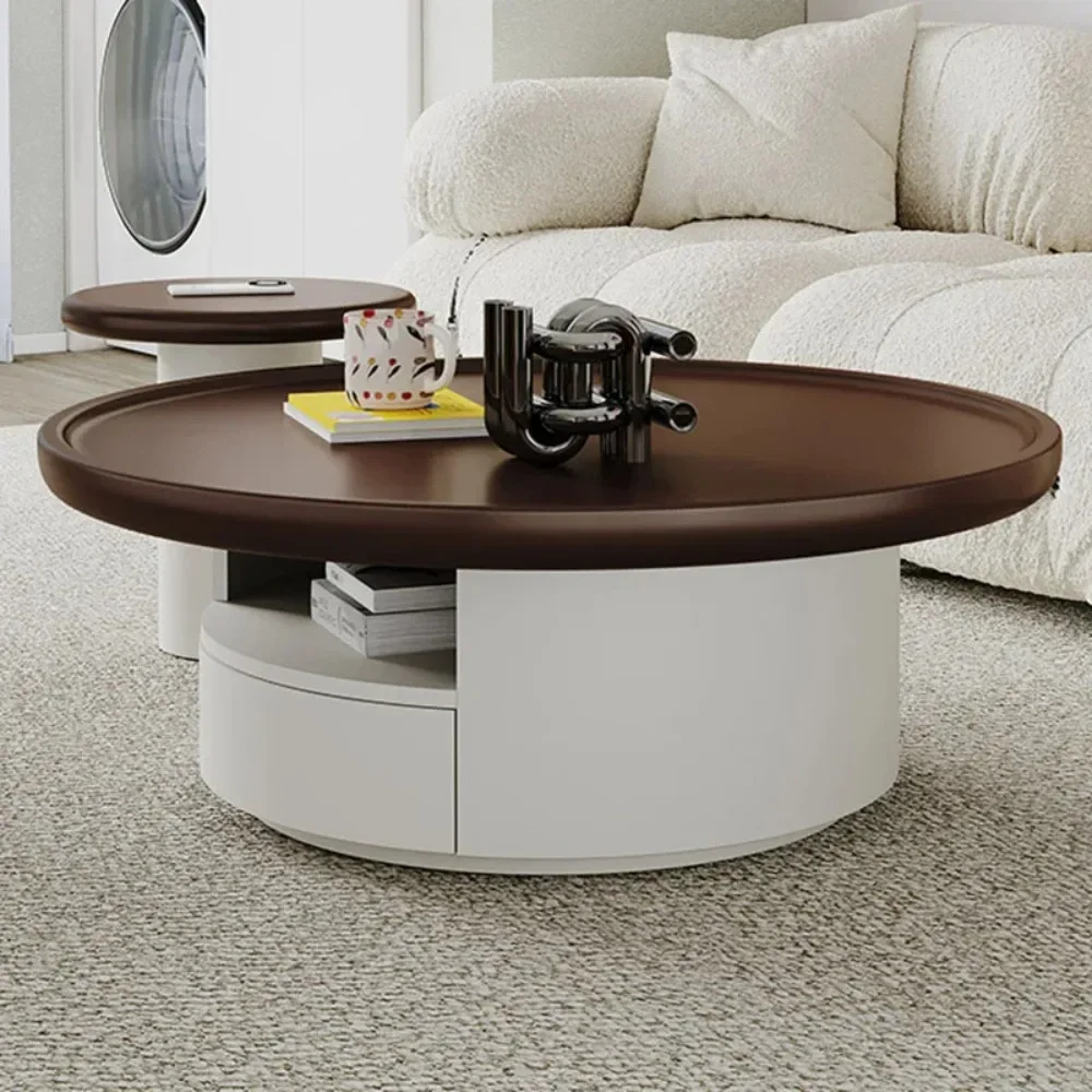 Designer Luxury Living Room Coffee Table Round Storage Unique Entryway Side Table Low Regale Table Basse Pour Salon Furniture