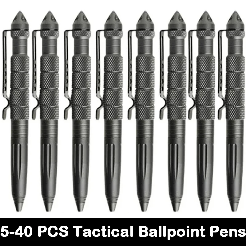 5/40 PCS High Quality Metal Military Tactical Ballpoint Pens Glass Breaker Self Defense School Office Supplies Stationery