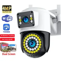 4MP WiFi security Camera Outdoor AI Human Detect Dual Screen 2-Way Audio 360 Yoosee Wireless Home Surveillance PTZ Camera