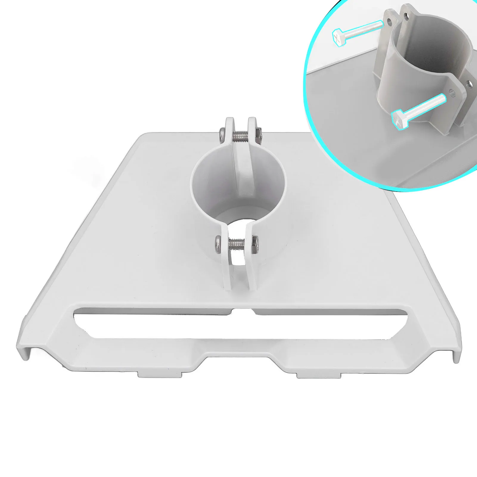 Standard Pipe Adapter for Gen 3 Antenna Roof Mount Plate 360 Degree Rotation Pole Mounting Kit White